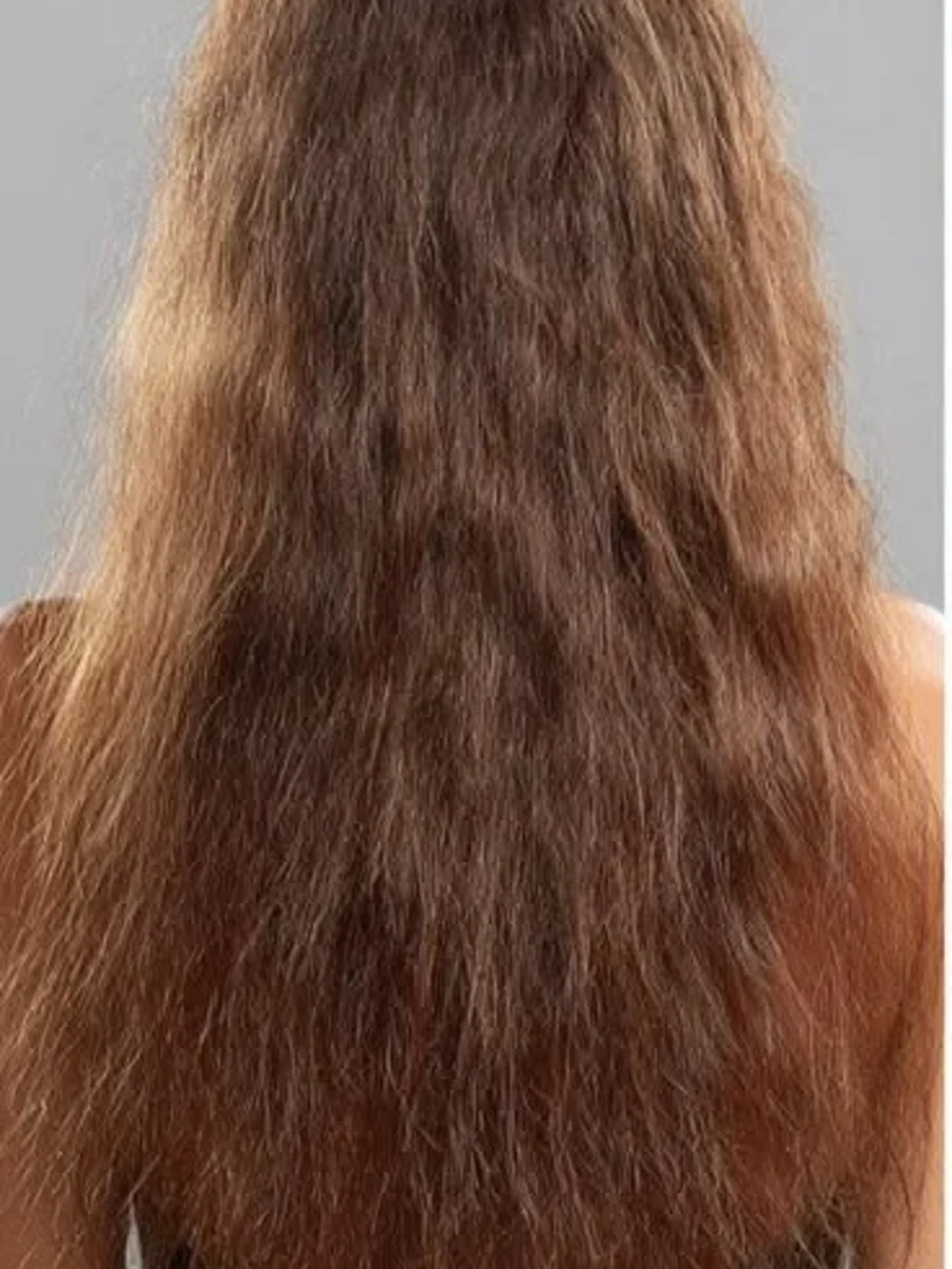 Textured hair before treatment